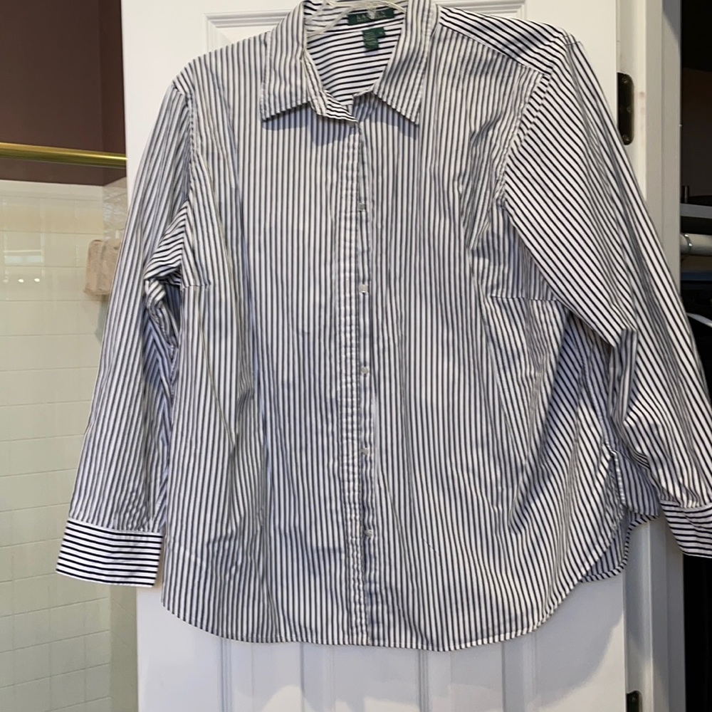 3x Ralph Lauren long sleeve black  and white shirt